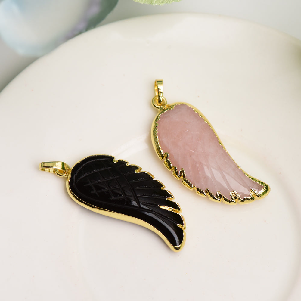 Mixed Crystal Wing Shape Pendant for Spiritual Healing