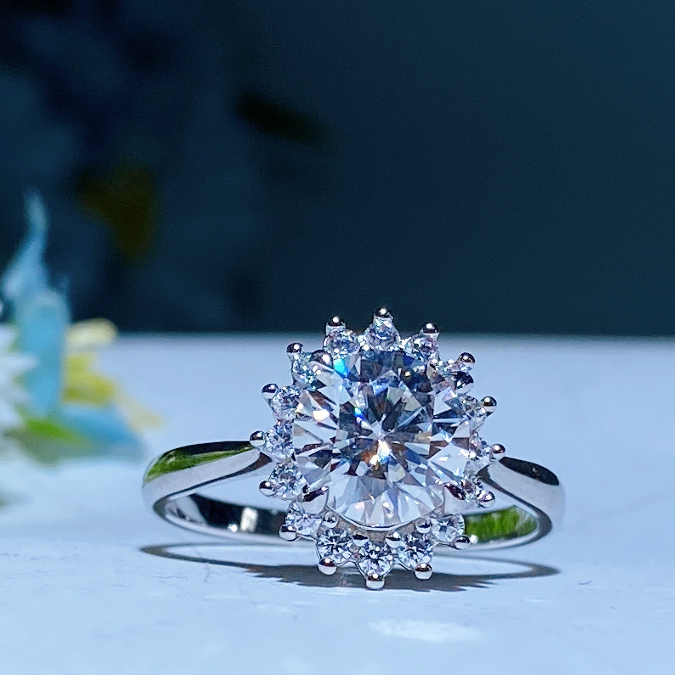 Moissanite Healing Ring with 1.0 or 2.0 Oct Size | Spiritual Rings