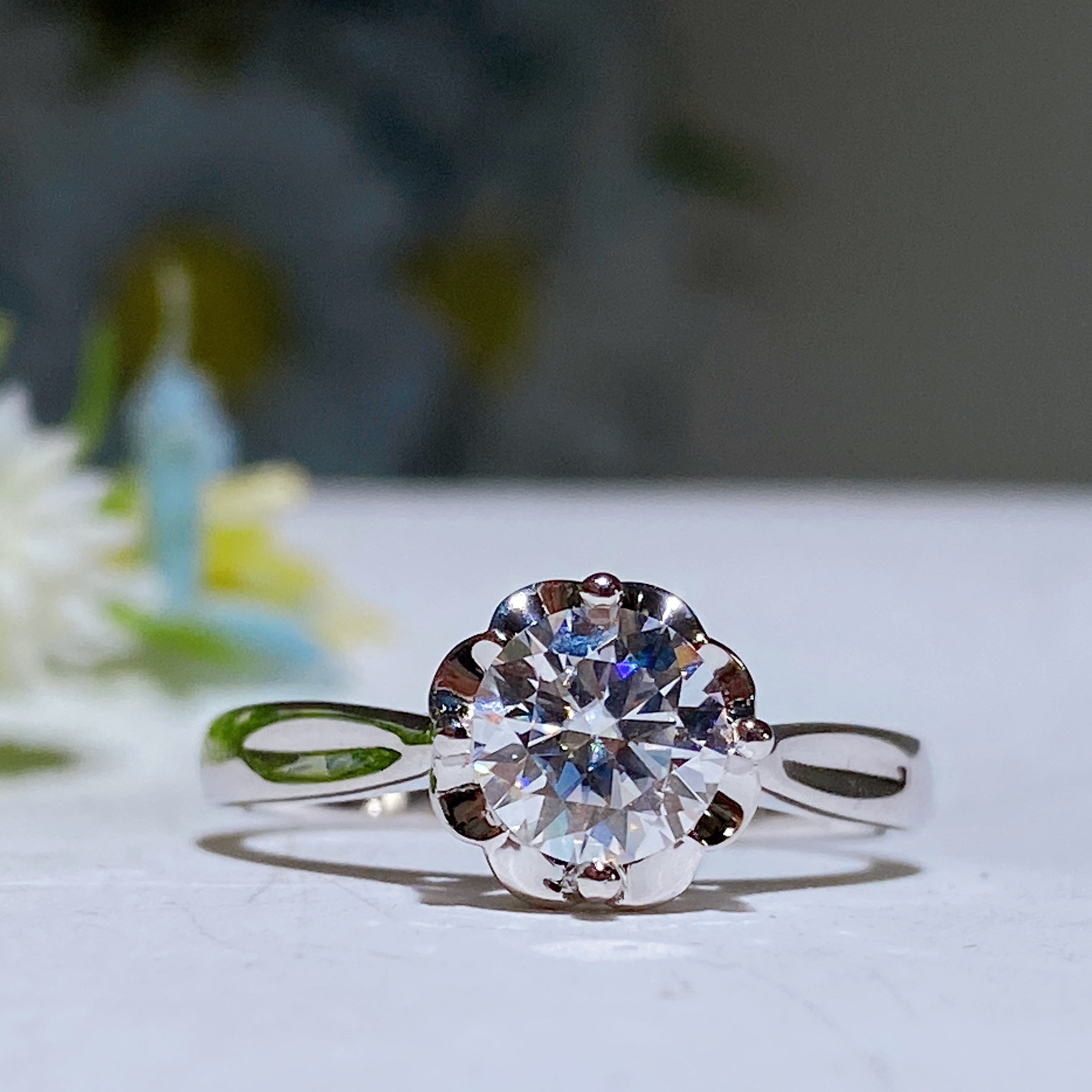 Moissanite Healing Ring with 1.0 or 2.0 Oct Size | Spiritual Rings