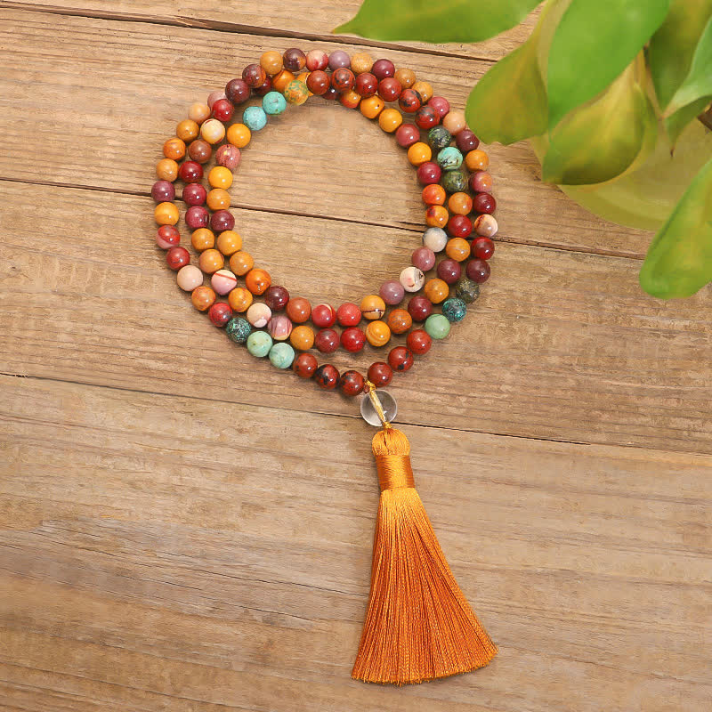 Mookaite 108 Bead Gemstone Mala for Emotional Growth