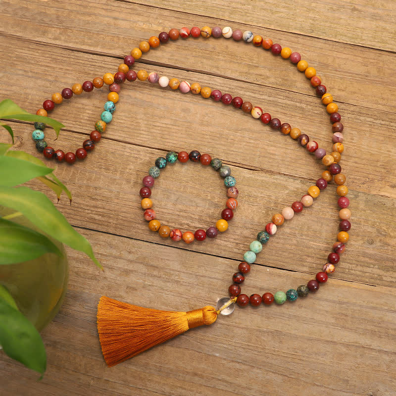 Mookaite 108 Bead Gemstone Mala for Emotional Growth