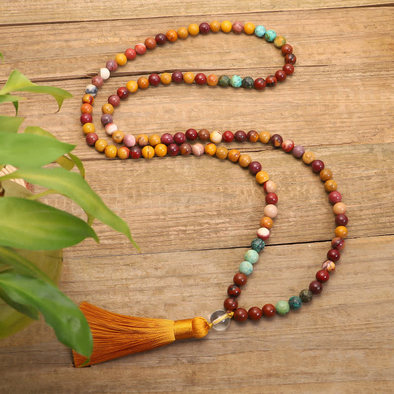 Mookaite 108 Bead Gemstone Mala for Emotional Growth