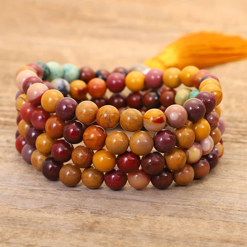Mookaite 108 Bead Gemstone Mala for Emotional Growth