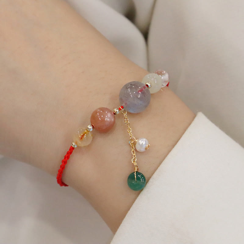 Moonstone Bracelet with Peace Buckle | Healing Harmony & Balance