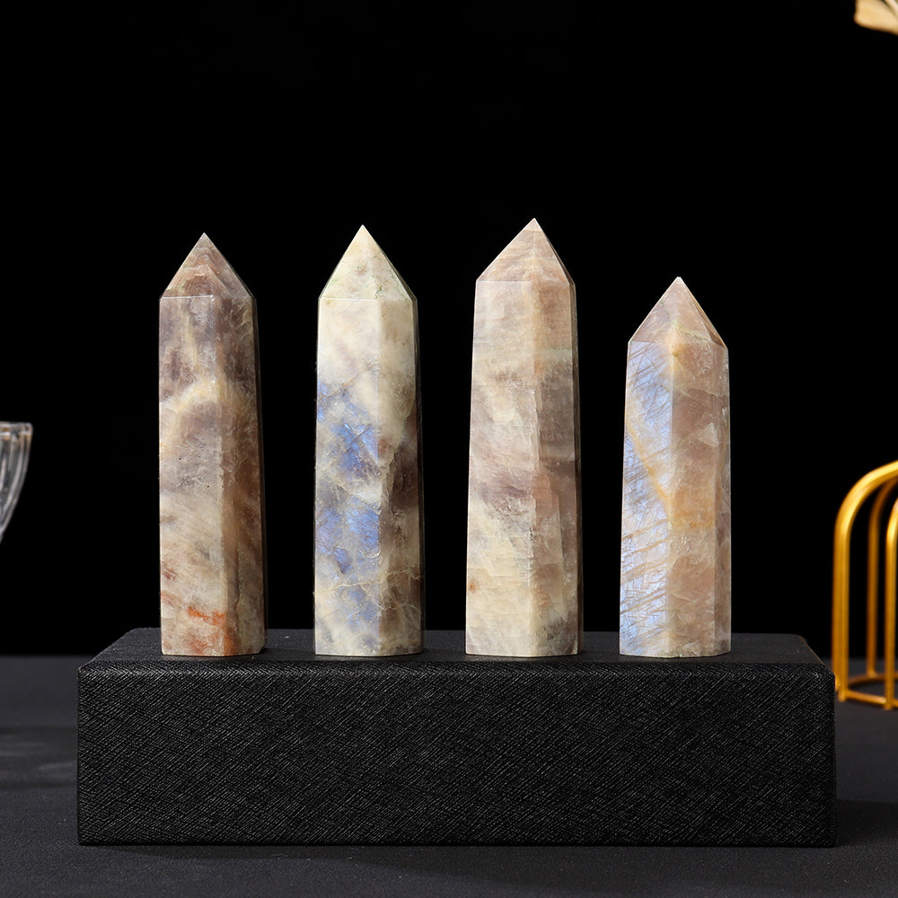 Moonstone Healing Crystal Tower for Balance & Love