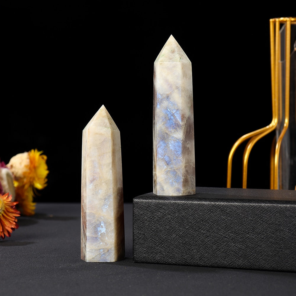 Moonstone Healing Crystal Tower for Balance & Love