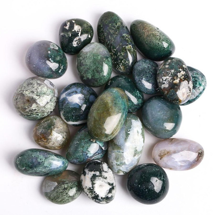 Moss Agate Tumbled Stones 2-3.5cm 0.5kg Pack