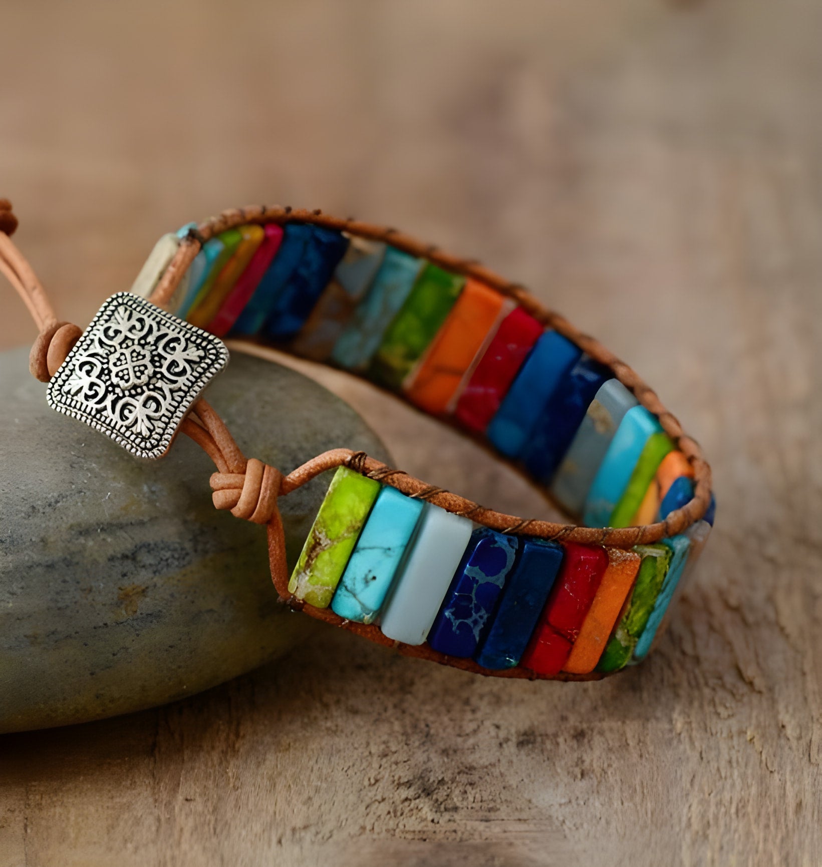 Multicolor Jasper Boho Bracelet for Positivity