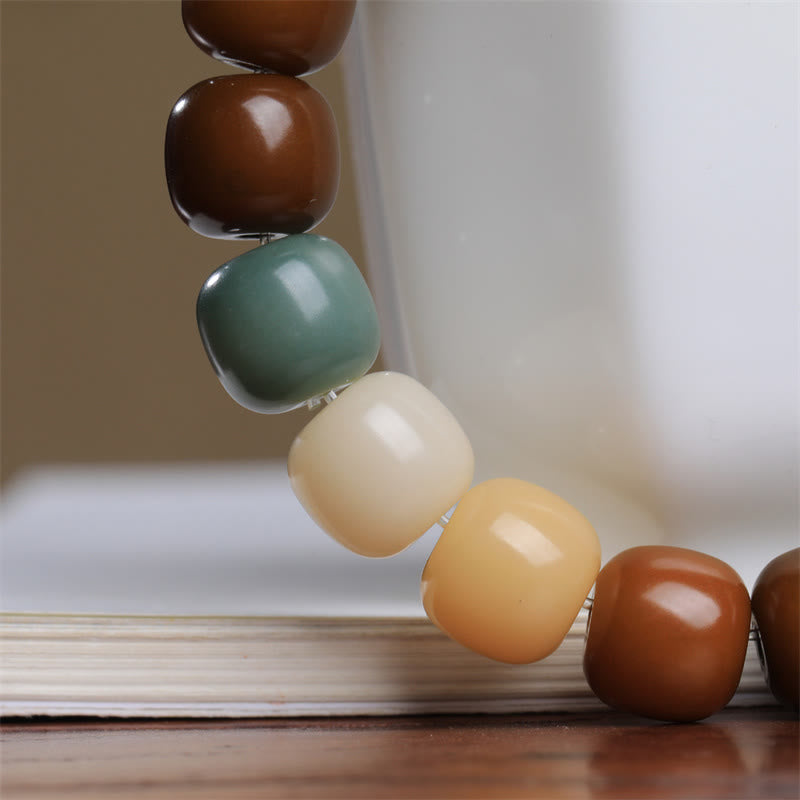 Multicolored Bodhi Seed Bracelet for Protection & Meditation