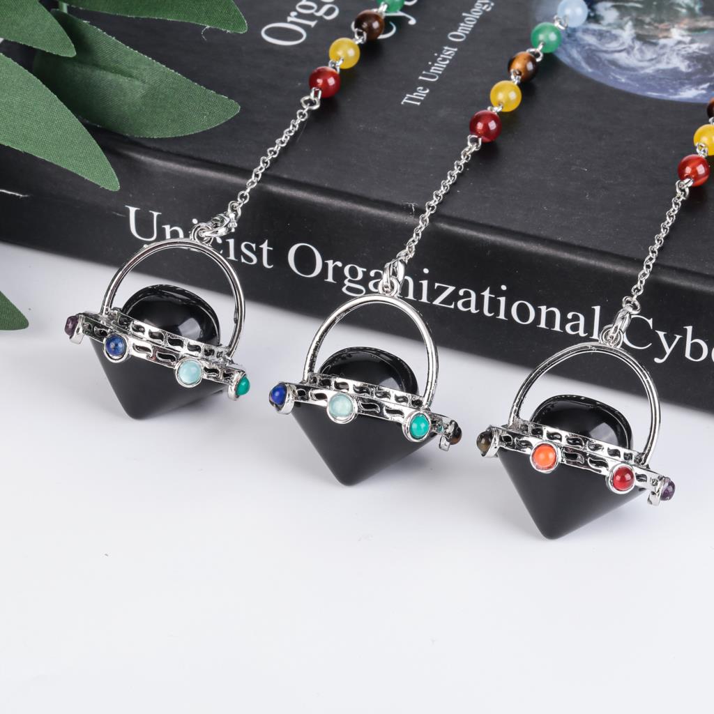 Mystical Tiger's Eye and Amethyst Crystal Pendulum