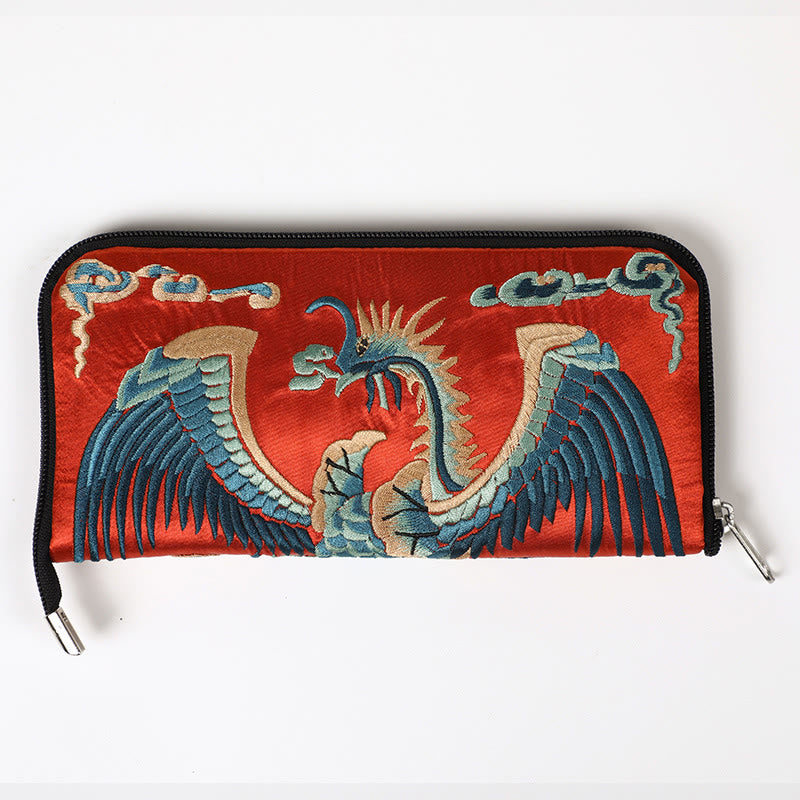 Mythical Beast Embroidered Handbag | Phoenix Dragon Qilin 23cm