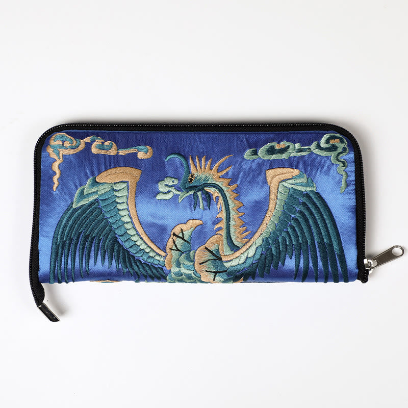 Mythical Beast Embroidered Handbag | Phoenix Dragon Qilin 23cm