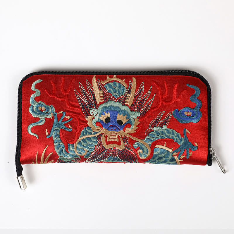 Mythical Beast Embroidered Handbag | Phoenix Dragon Qilin 23cm