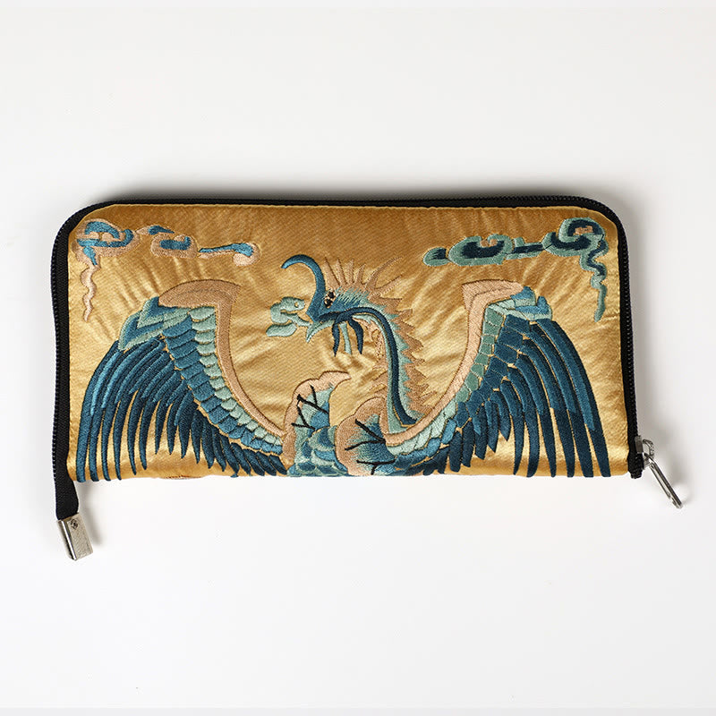 Mythical Beast Embroidered Handbag | Phoenix Dragon Qilin 23cm