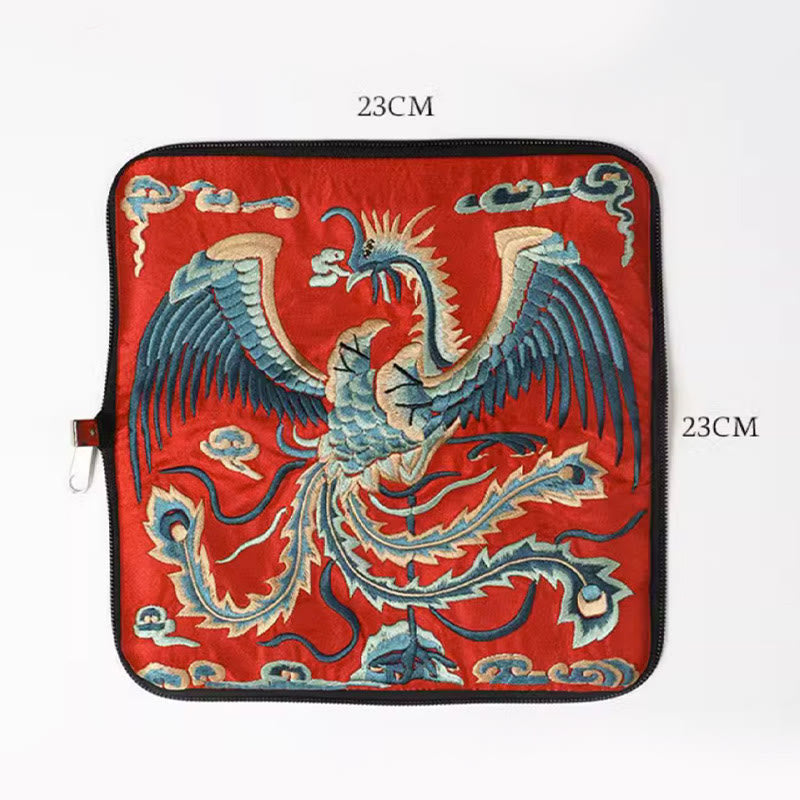 Mythical Beast Embroidered Handbag | Phoenix Dragon Qilin 23cm