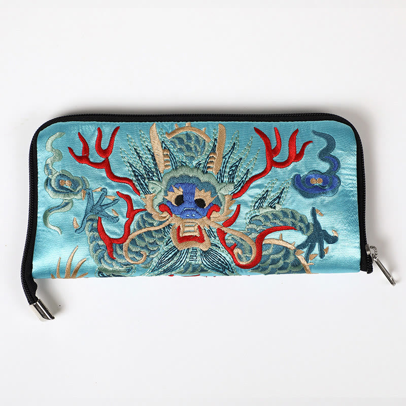 Mythical Beast Embroidered Handbag | Phoenix Dragon Qilin 23cm