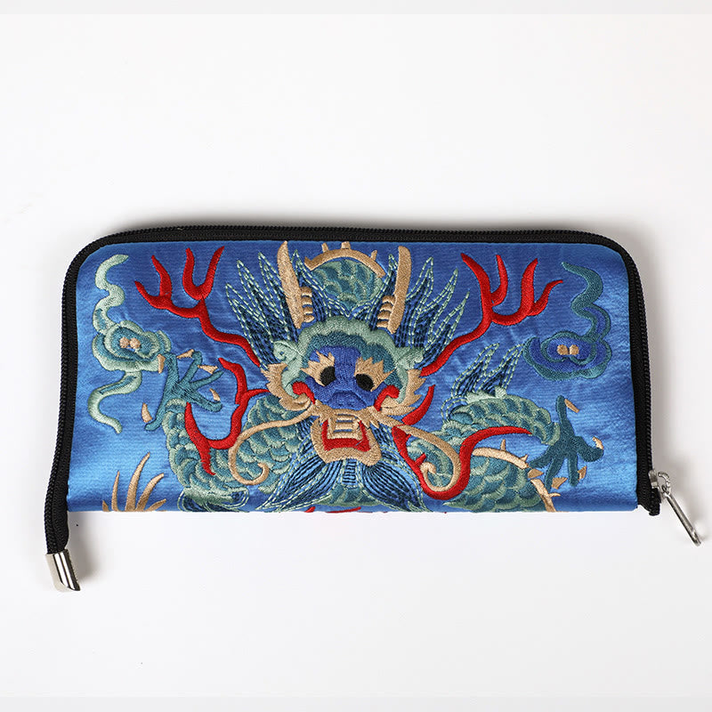 Mythical Beast Embroidered Handbag | Phoenix Dragon Qilin 23cm