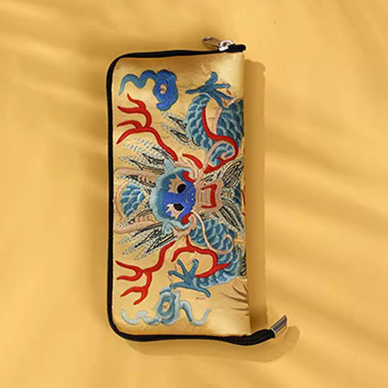 Mythical Beast Embroidered Handbag | Phoenix Dragon Qilin 23cm
