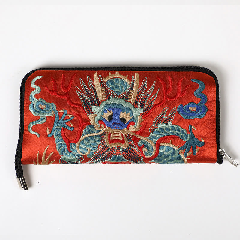 Mythical Beast Embroidered Handbag | Phoenix Dragon Qilin 23cm