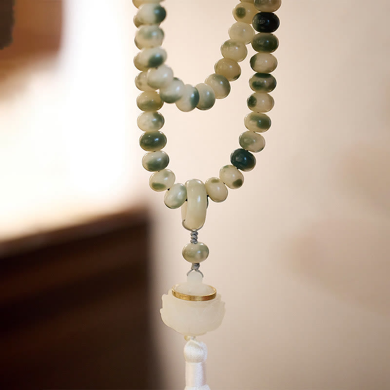Natural 108 Bodhi Seed Mala Bracelet for Wisdom & Meditation