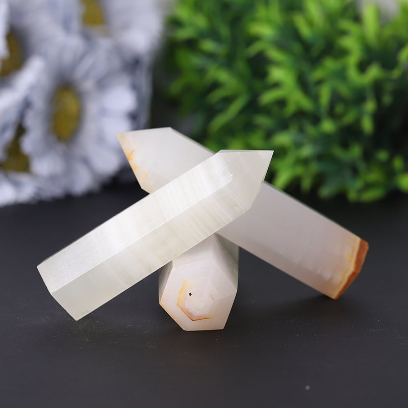 Natural Afghan White Jade Crystal Tower 3-4 Inches Healing