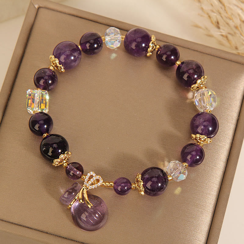 Natural Amethyst Crystal Bracelet for Healing and Balance