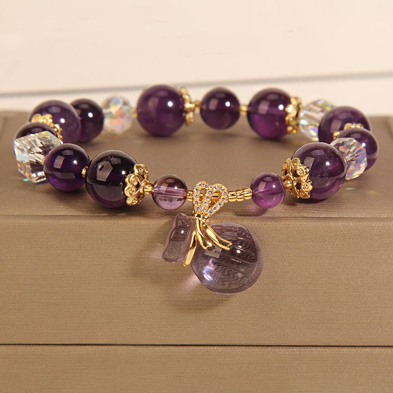 Natural Amethyst Crystal Bracelet for Healing and Balance