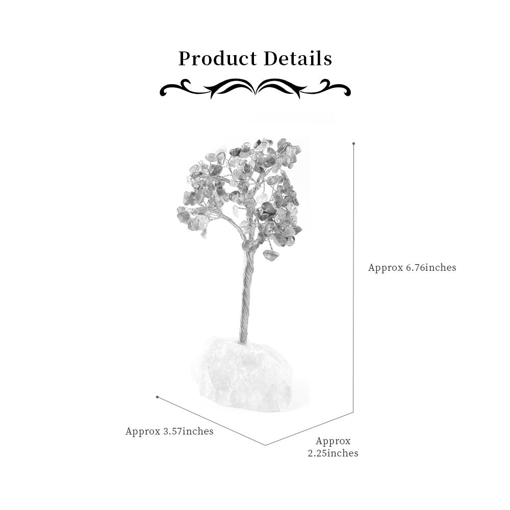 Natural Amethyst Crystal Tree 6.7" Height Lucky Bonsai