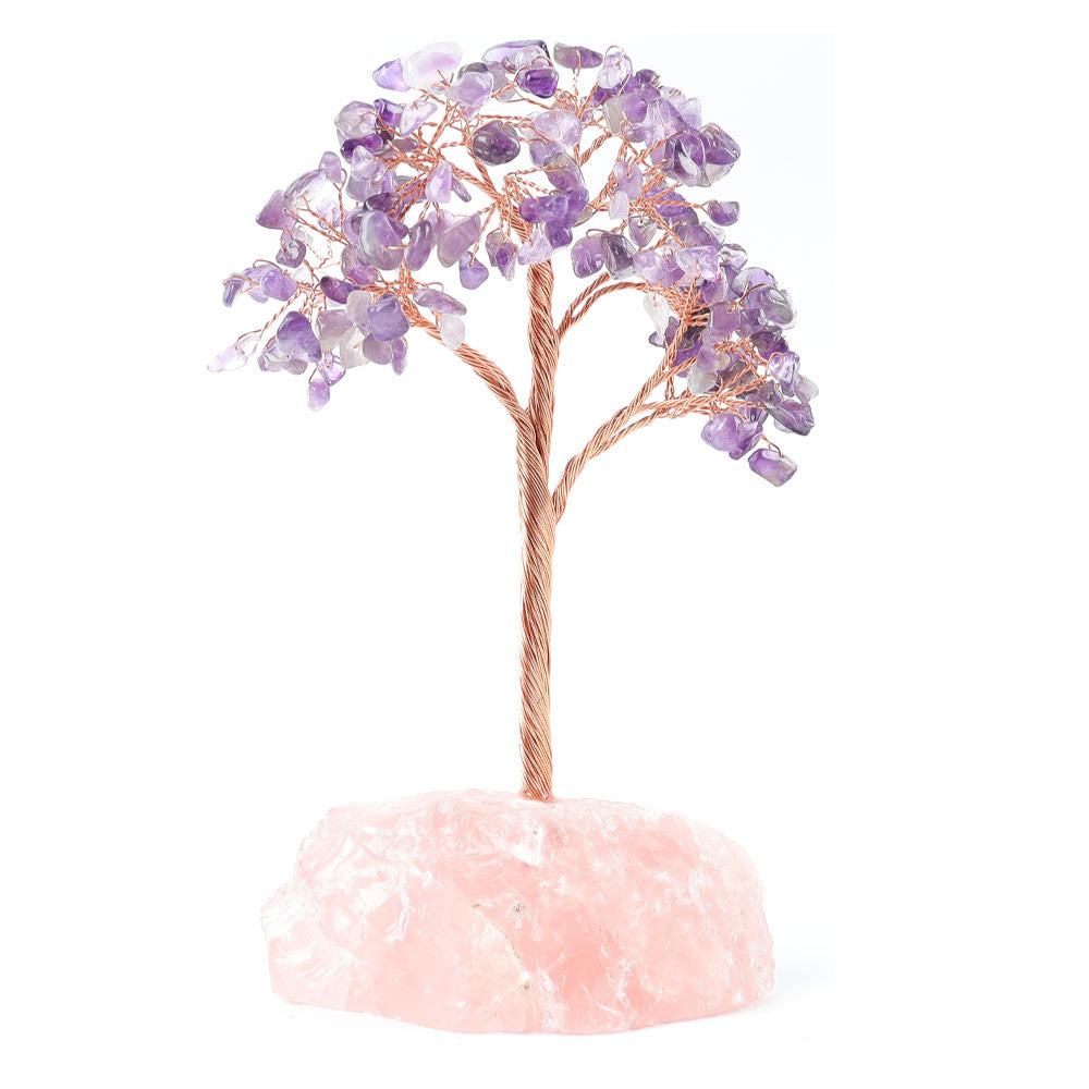 Natural Amethyst Crystal Tree 6.7" Height Lucky Bonsai