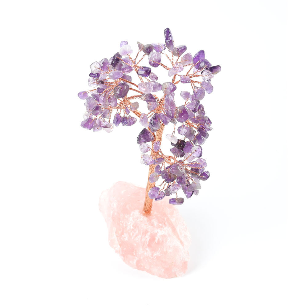 Natural Amethyst Crystal Tree 6.7" Height Lucky Bonsai