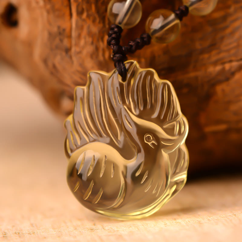 Natural Amethyst Nine Tailed Fox Luck Necklace