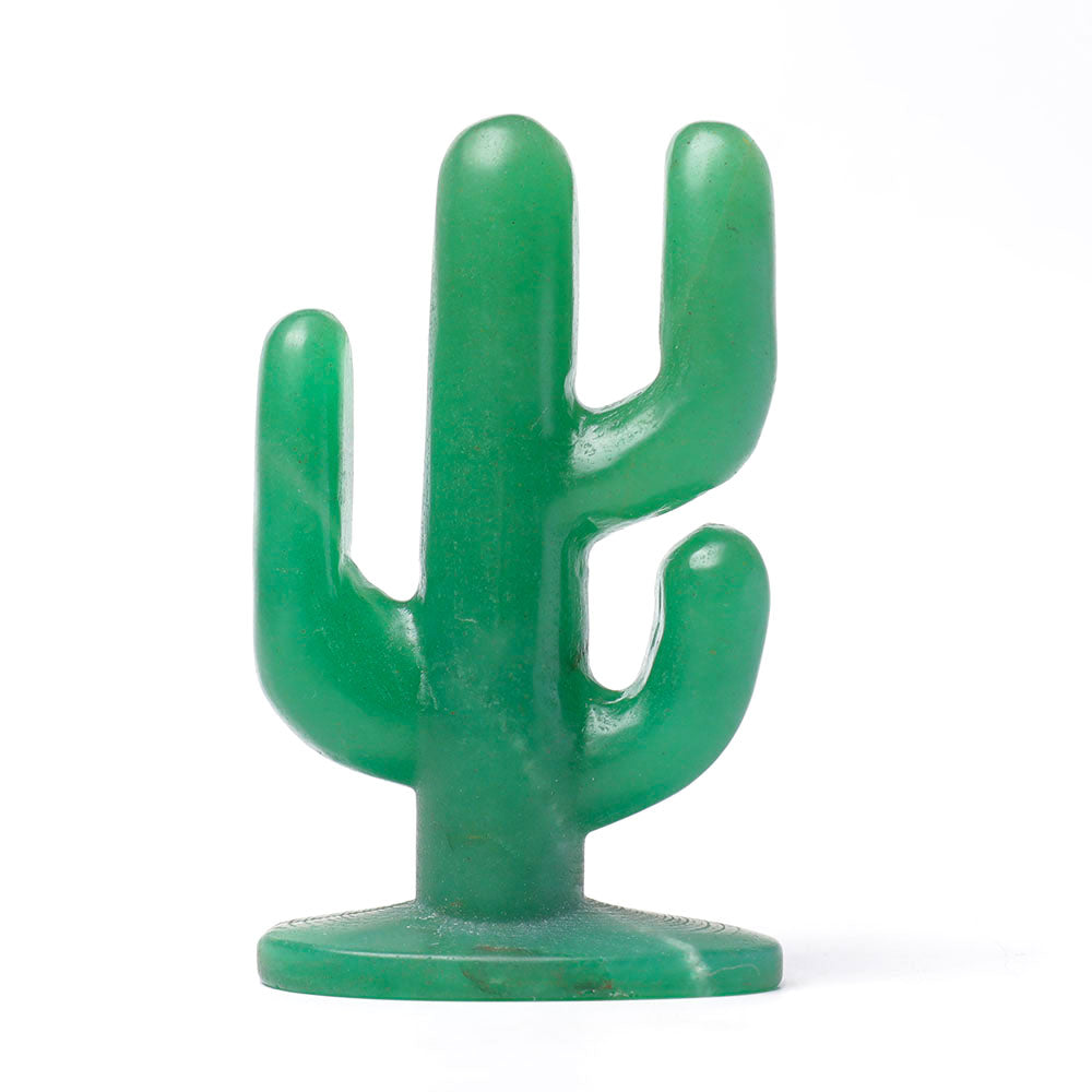 Natural Aventurine 4 Inch Cactus Crystal Carving