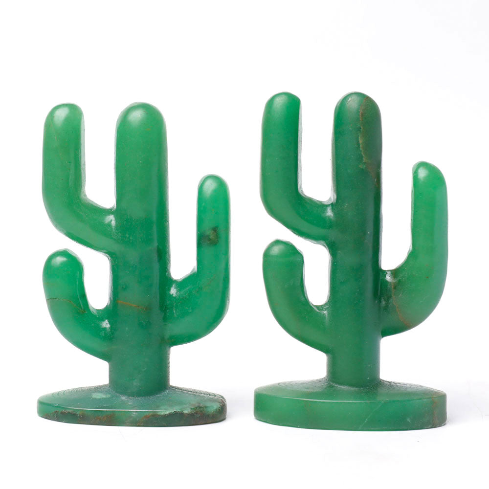Natural Aventurine 4 Inch Cactus Crystal Carving