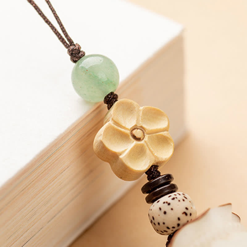 Natural Bodhi Seed Prosperity Money Bag Keychain