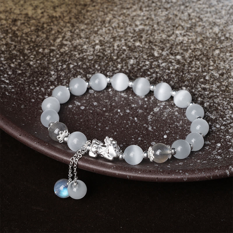 Natural Cat's Eye Moonstone Spiritual Support Bracelet