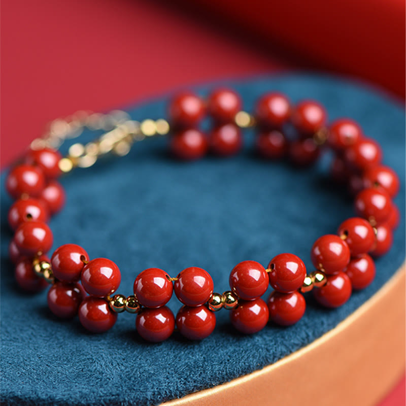 Natural Cinnabar Blessing Bracelet for Calm & Protection