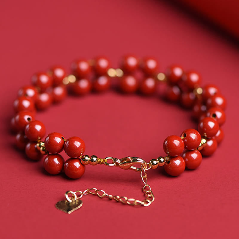 Natural Cinnabar Blessing Bracelet for Calm & Protection