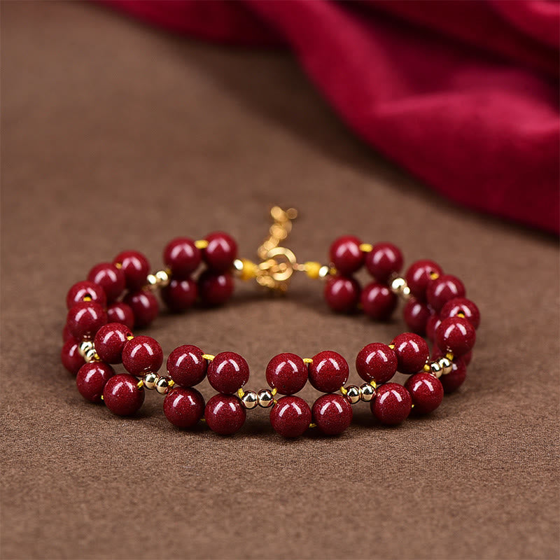 Natural Cinnabar Blessing Bracelet for Calm & Protection