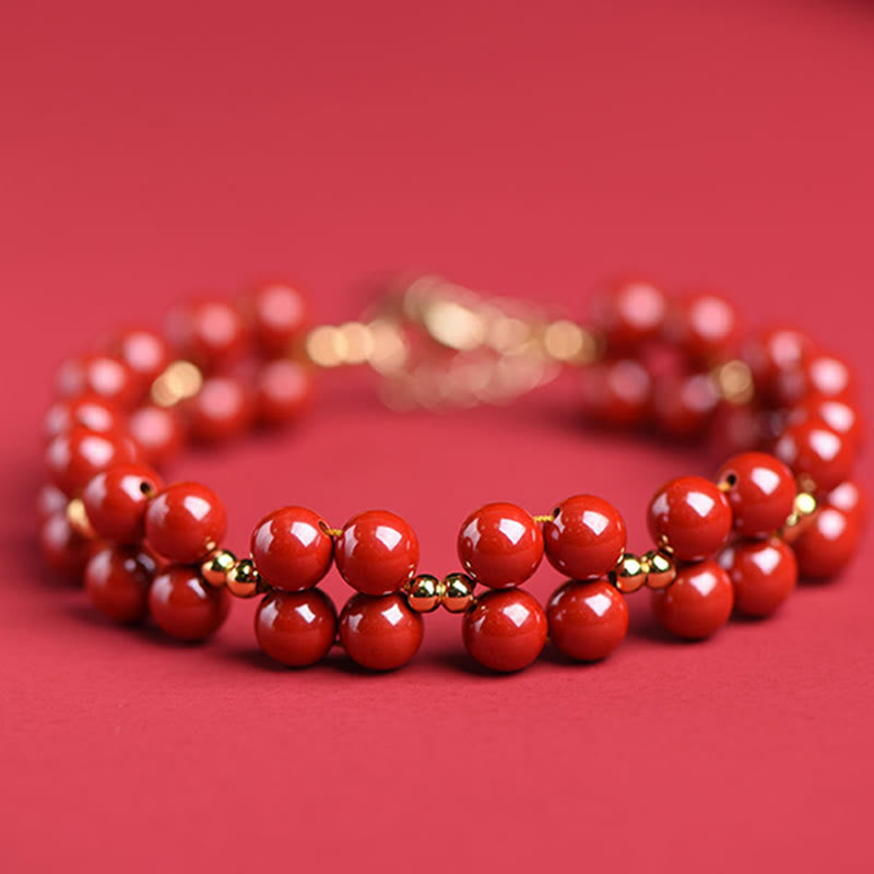 Natural Cinnabar Blessing Bracelet for Calm & Protection