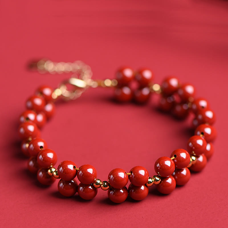 Natural Cinnabar Blessing Bracelet for Calm & Protection
