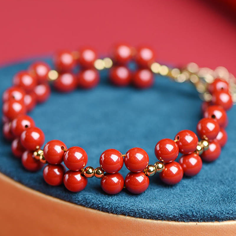 Natural Cinnabar Blessing Bracelet for Calm & Protection