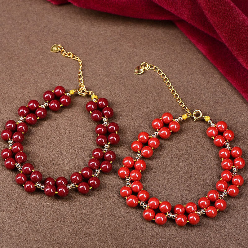 Natural Cinnabar Blessing Bracelet for Calm & Protection