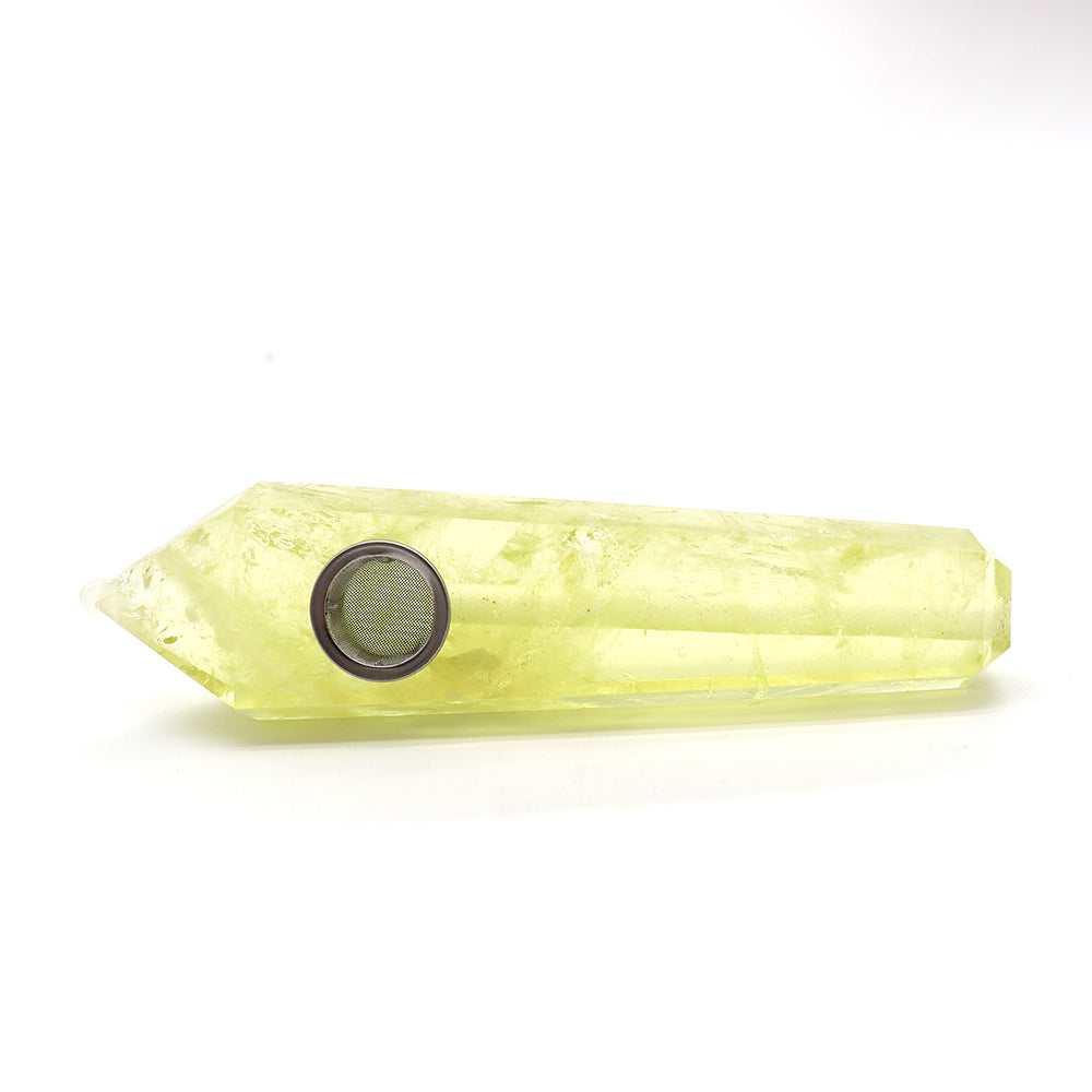 Natural Citrine Crystal Pipe 100mm Handmade Healing