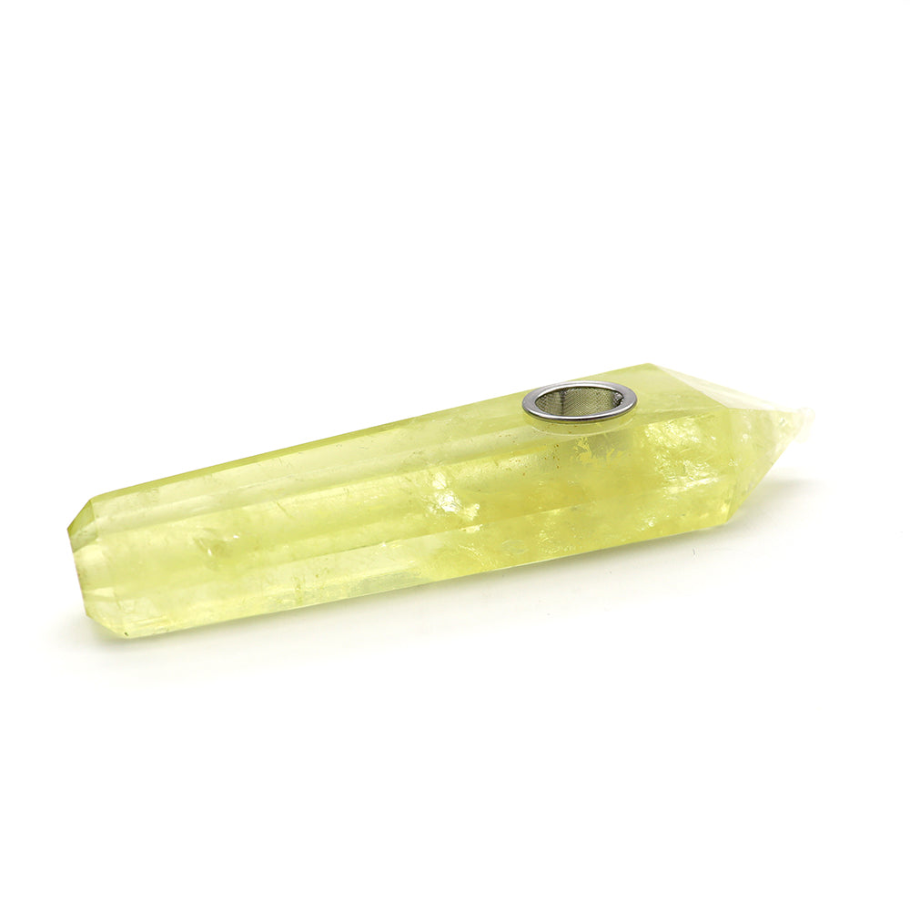 Natural Citrine Crystal Pipe 100mm Handmade Healing