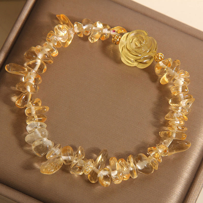 Natural Citrine Irregular Bead Pleasure Bracelet for Women