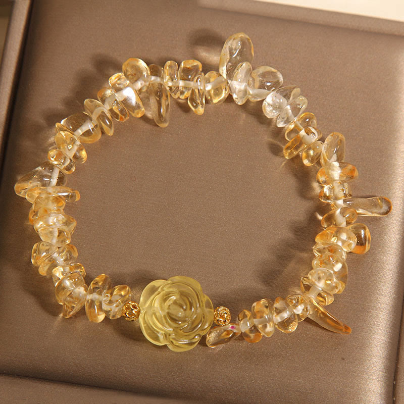 Natural Citrine Irregular Bead Pleasure Bracelet for Women