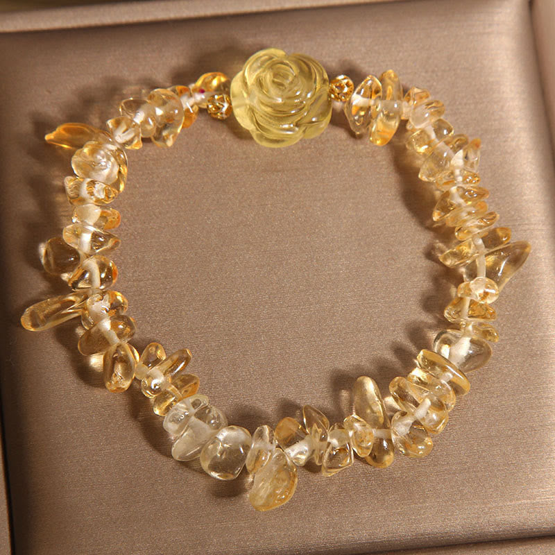 Natural Citrine Irregular Bead Pleasure Bracelet for Women
