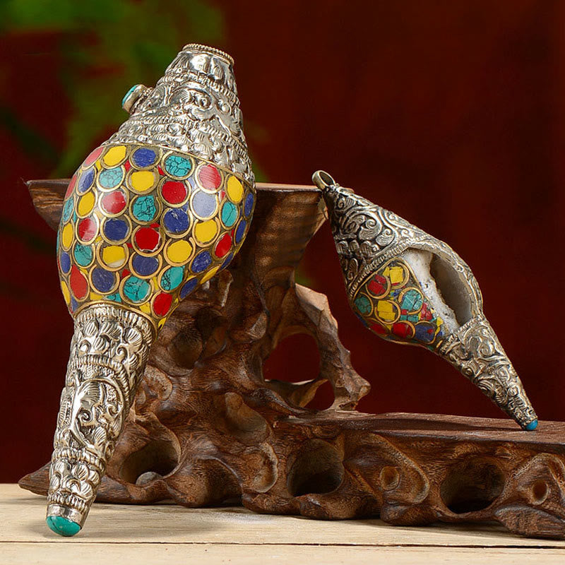 Natural Colorful Shankha Conch Shell Decoration for Zen Decor