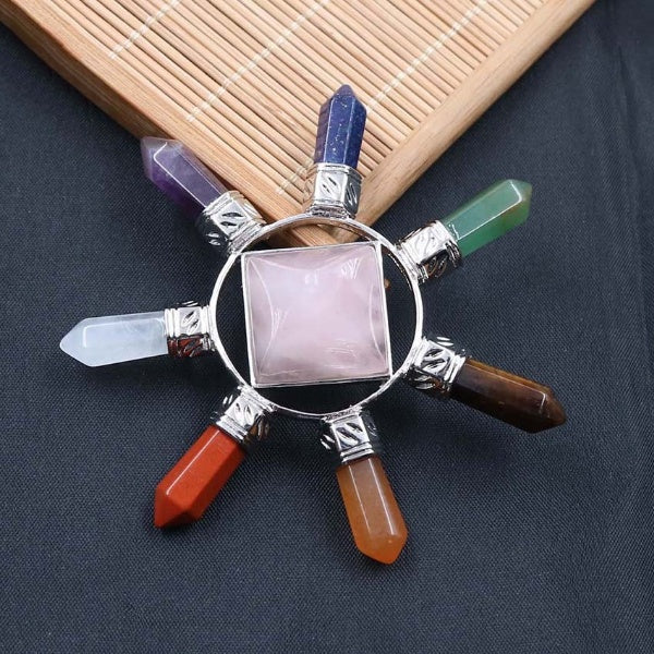 Natural Crystals Chakra Pyramid Energy Generator