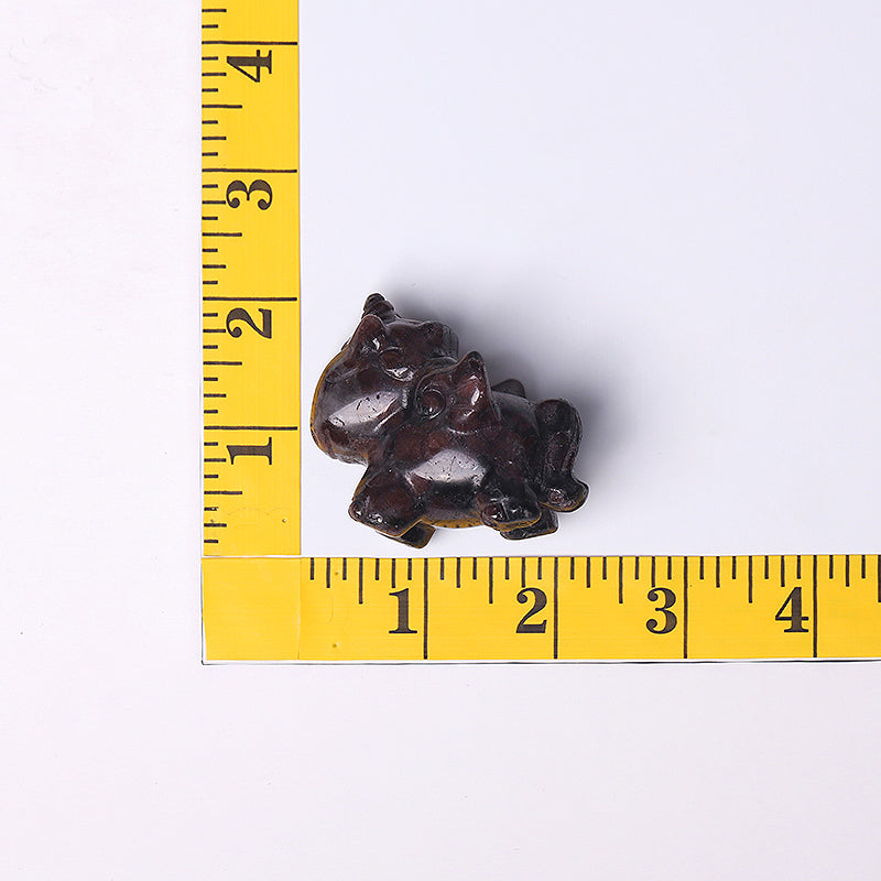 Natural Garnet Crystal Unicorn Carving 2 Inch Handcrafted